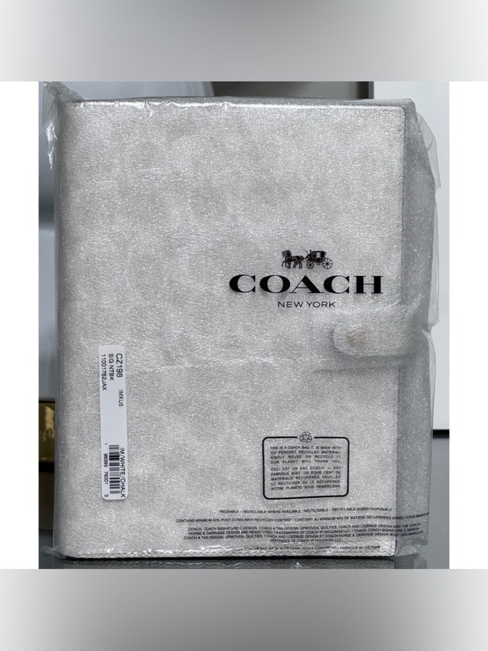 COACH Notebook In Signature Canvas, IM/WHITE/CHALK - Picture 3 of 5